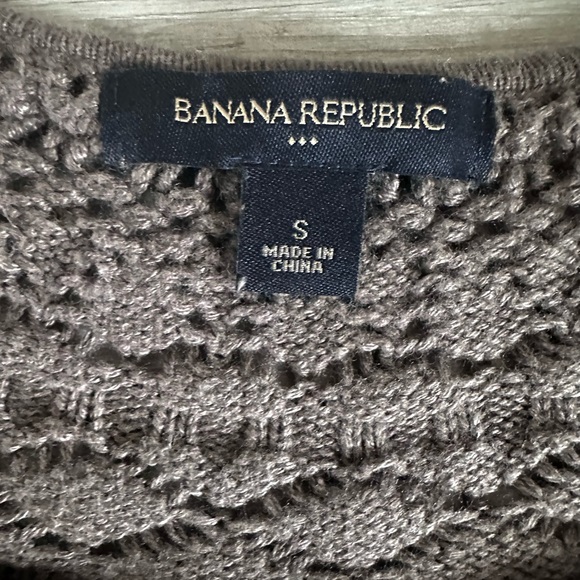 Banana Republic | Women’s Taupe Crocheted Accented Knit Cardigan | Size S - Picture 5 of 9